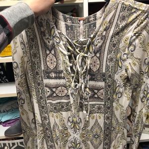 Free people paisley lace up top